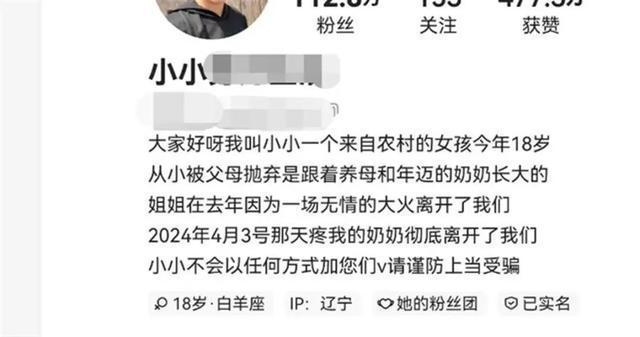 百万粉丝网红让亲妈演精神失常养母 虚假身世卖惨牟利被抓获